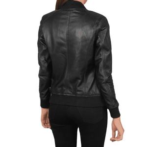 Offre Spéciale de créateur Esprit Blouson bombardier pour femme Doublure respirante OEM Vente en gros Blouson en cuir véritable ODM sur mesure - Product Image 6