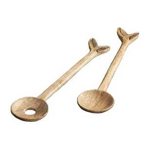 Produit très vendu Ensemble de cuillères en bois Personnaliser la taille 100 % bois naturel Ensemble de couverts pour la maison Vaisselle Table de salle à manger - Product Image 6