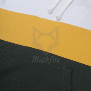 เสื้อฮู้ดบล็อกสีสำหรับผู้ชาย ทรงปกติ ผ้าฝ้ายผสมโพลีเอสเตอร์ เฟรนช์เทอร์รี่ สวมใส่สบายๆ ในฤดูใบไม้ร่วง มีกระเป๋า - Product Image 6