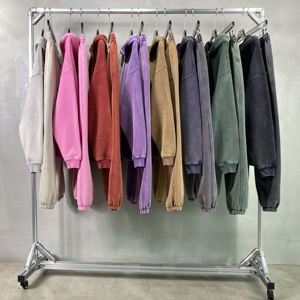 เสื้อฮู้ดผู้ชายโอเวอร์ไซส์ไม่มีสายผ้าเฟรนช์เทอร์รี่ไม่มีเชือกเสื้อครอปซักโลโก้แบบรูดซิปแบบปรับแต่งได้ - Product Image 6