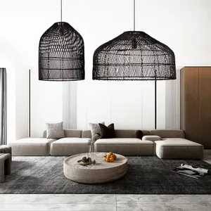 โคมไฟสำหรับงานฝีมือทำจากไม้ไผ่ทำด้วยมือโคมไฟหวายสไตล์เวียดนามและโคมไฟระย้าตกแต่งห้องรับแขกสีดำสุดหรูหราของ2025 - Product Image 2