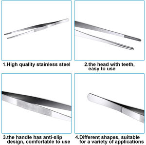 Pince à épiler en acier inoxydable à pointe droite et incurvée pour la cuisson des aliments pour les outils de cuisine fabriqués au Pakistan - Product Image 3