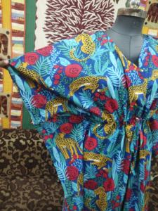 Kaftan largo y túnica con estampado de animales para mujer, vestido de algodón indio elegante, ropa de verano informal, ropa de fiesta cómoda - Product Image 3