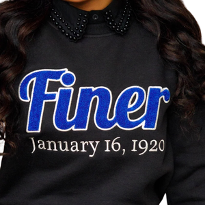 เสื้อสเวตเตอร์กำมะหยี่ร่างสีเงินผ้าคอตตอนผ้าฟลีซปักลาย sorority Zeta phi Beta เสื้อสวมหัวสีดำ - Product Image 2