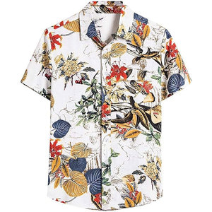 เสื้อเชิ้ตฮาวายแขนสั้นสำหรับผู้ชายเสื้อโอเวอร์ไซส์สำหรับใส่ไปทะเลวันหยุดฤดูร้อน - Product Image 1