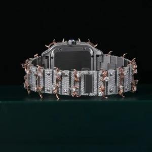 นาฬิกาเพชรโมอิสซาไนต์ VVS ขายดี รุ่นอัตโนมัติเต็มรูปแบบ ขนาด 41 มม. โทนสีโรสไวท์ ดีไซน์หรูหรา ประดับเพชรเต็มหน้าปัด สำหรับผู้ชายและผู้หญิง กระจกคุณภาพสูง - Product Image 4