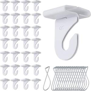 Crochets de suspension en vrac pour plafonds suspendus en salles de classe, crochets de suspension en métal pour dalles, clips en T robustes en aluminium blanc - Product Image 2