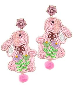 ต่างหูลูกปัดห้อยทำด้วยมือสำหรับสาวๆดีไซน์ใหม่สีสันสดใสปักลายแฟชั่นอินเทรนด์สำหรับงานพิเศษขายส่ง - Product Image 6