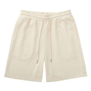 100% algodón Color sólido aceptar Logo impresión verano al aire libre gimnasio Jogging Unisex mujeres hombres pantalones cortos con bolsillos - Product Image 1