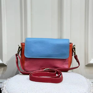 Sac à bandoulière en cuir recyclé occidental pour femmes élégantes Sac à bandoulière à fermeture éclair doublé en nylon multicolore unique Vente à chaud - Product Image 4