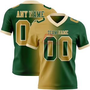 Style chaud Logo personnalisé dégradé mode maillot de Football américain unisexe avec manches courtes authentique couleur personnalisée - Product Image 1