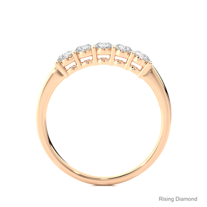 0.52 CTW Round Cut Lab Grown Diamond Half Eternity Set CVD Wedding <b>Band</b> Rose Gold Anniversary Gift <b>Rings</b> - Product Image 2