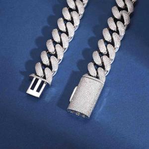 สร้อยคิวบันแบบ Bubble ขนาด 18 มม. ทำจากทองคำแท้ 10 กะรัต ประดับเพชรทรงกลมเจียระไนแบบ Brilliant คุณภาพ VVS D  เพชรเลี้ยงในห้องปฏิบัติการ  แบบ Iced Out สไตล์ฮิปฮอปสำหรับฉัน - Product Image 4