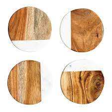 Offre Spéciale Bois de manguier et marbre Thé Café Sans vin Noyer Sous-verres Pour la cuisine et la table Décoration de table d'Inde - Product Image 5