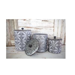 Traditional Galvanized Canister Set With Durable Steel Construction Providing Long Term Storage And Decorative Value - Product Image 5