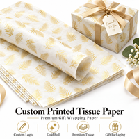 Papier d'emballage en rouleau personnalisé, imprimé, résistant à la graisse, recyclable, avec logo en feuille d'or, pour emballage cadeau de luxe, écologique, vente en gros
