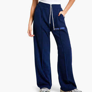 Pantalon de survêtement Baggy léger et respirant 100% coton sur mesure pour femmes pantalon respirant à jambes larges de haute qualité pour femmes - Product Image 1