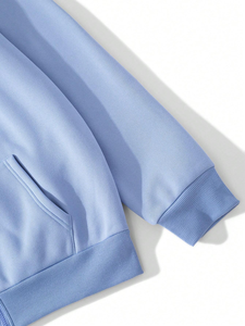 Sweat-shirt à capuche surdimensionné et respirant avec cordon de serrage, imprimé cœur, avec fermeture éclair pour hommes, pour vêtements d'hiver - Product Image 3