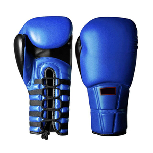 Guantes de Boxeo de Cuero PU Azul con Cierre de Velcro para Adultos, Equipo de Boxeo - Product Image 6