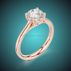 DIVINE 10K Anillo de moissanita nupcial tradicional en oro amarillo - Product Image 1