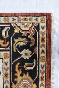Grand Rectangle de Luxe Moderne Oushak Design Floral Haut Fait à la Main Tapis en Laine de Nouvelle-Zélande Noué à la Main pour le Salon - Product Image 6