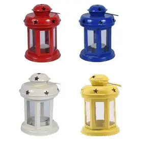Приятный дизайн мини-фонарь многоцветный Настольный декоративный металлический подсвечник Фонарь для улучшения дома