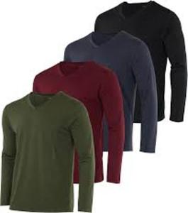 Nouveau T-shirt Homme Slim à Manches Longues Col V Tendance Fait Main 100% Coton Biologique Séchage Rapide Écologique Décontracté et Original - Product Image 6