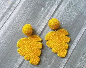 Boucles d'oreilles pendantes chic en forme de papaye, ornées de perles, couleur orange, pour femmes, style décontracté, plage - Product Image 5