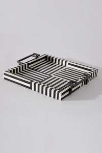 Plateau de service en incrustation d'os à motifs floraux à la mode pour les occasions de Noël - Product Image 2