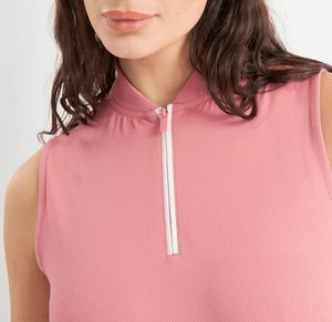 Ropa informal de moda, camiseta sin mangas antiestática para mujer, diseño personalizable, camiseta sin mangas para mujer sin cuello con cremallera, comodidad de Color rosa claro - Product Image 4