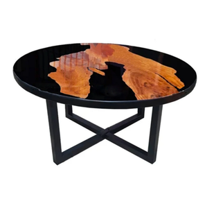 Table à manger de luxe moderne en résine artisanale, design artistique, table basse imperméable pour salon, pour célébration d'anniversaire de mariage - Product Image 2