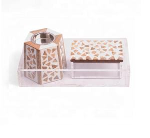 2026 calidad artesanías madre de perla bakhoor caja bandeja conjunto Bakhoor acrílico incienso quemador árabe Mubkhar Ramadán regalo - Product Image 2