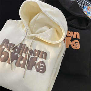 Sudadera con capucha con estampado 3D de soplo de logotipo personalizado, sudaderas con capucha de lana de algodón de rizo francés de tela gruesa pesada de 500GSM - Product Image 3