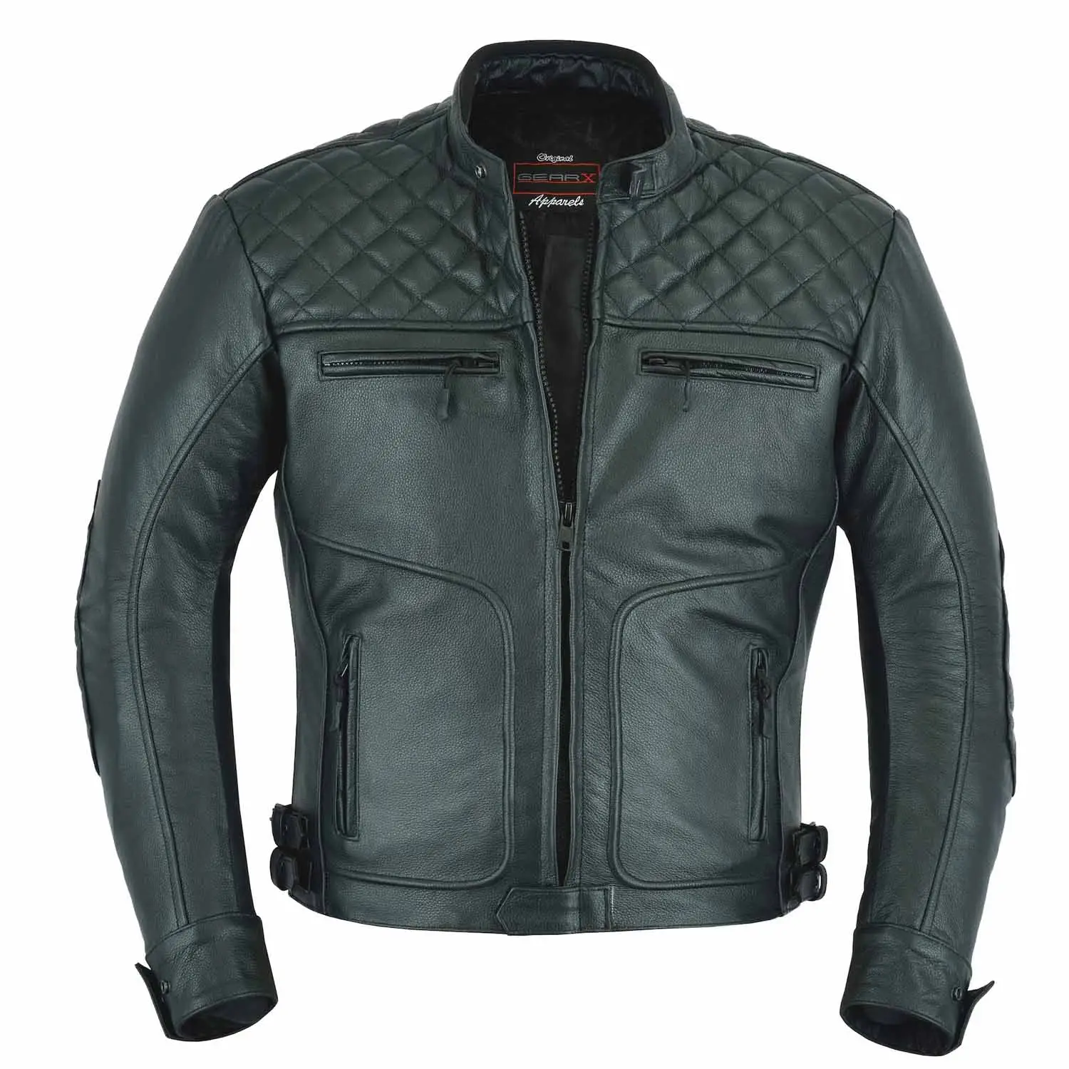 Men Leather Jacket Motorbike Rider Jacket For Men Genuine Cowhide Leather Jacket
