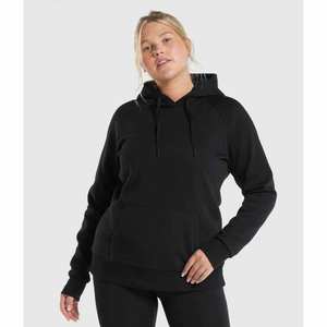 Sudadera con Capucha de Forro Polar Negro para Mujer, Talla Grande, Cálida, Suave, Acogedora, Ecológica, Transpirable, Informal, para Uso Diario, Cómoda para el Invierno - Product Image 1