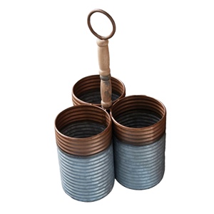 Galvanized Metal Cutlery Holder Kitchen Utensils Holder for Restaurant Wedding Hotel Table Top in Wholesale Price - Product Image 4