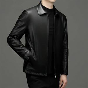 <b>Men's</b> Hooded Leather <b>Jacket</b> with Autumn and Winter <b>Fleece</b> and <b>Thick</b> Warm Leather <b>Jacket</b>, Casual Slim Fit Leather <b>Jacket</b> M-4XL - Product Image 5