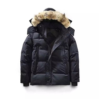 Chaqueta de lona acolchada para hombre con logo frontal personalizado, abrigo de invierno cálido con cuello alto, cremallera, impermeable, cortavientos, acolchado tipo burbuja para esquí