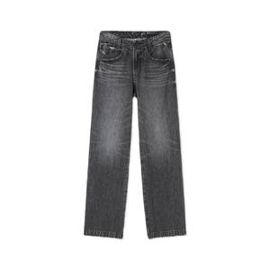 Bangladesh Clothing Brand Women Straight Cut <b>Belt</b> Loops Classic Blue Wash Wide Leg Faded Color Denim <b>Jeans</b> Flare Pants for Women - Product Image 1