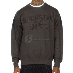 Nouvelle Arrivée Promotionnelle : Sweat-shirt d'Hiver à Strass, Couleur Personnalisable, Style Unique, en Coton Mélangé Respirant et Anti-Plis, Col Rond pour Homme - Product Image 3