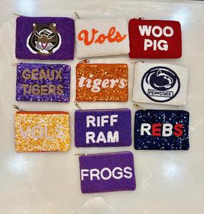 Porte-monnaie à perles Good Vibes avec des chaînes accrocheuses, sacs à rouge à lèvres pour les événements sportifs et les encouragements - Product Image 3