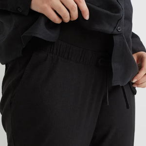 2025 pantalon en coton coupe ajustée personnalisé sports d'été entraînement Denim jean et pantalon en lin avec décoration de Logo Style avant plat - Product Image 3