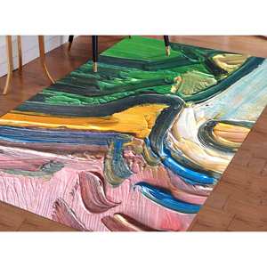 Alfombra con Diseño Colorido: Inspirada en el Arte Moderno, Lavable a Máquina, Alfombra Delgada de Tela No Tejida - Product Image 3