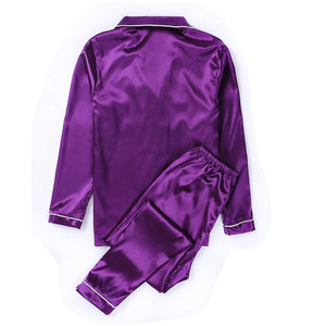 OEM High Quality Satin Comfortable Thermal Sleepwear for Women <b>Button</b>-<b>Up</b> Lapel Collar Shirt <b>Short</b> <b>Sleeves</b> Breathable for Autumn - Product Image 2