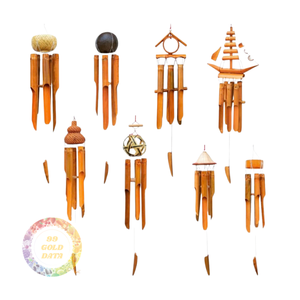 Carillons en bambou de coquille de noix de coco pour la maison ou le jardin Meilleur produit d'artisanat de décoration du Nouvel An-Caryln 0084935825297WA - Product Image 2