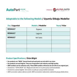 Collier en plastique de cric de fenêtre pour Renault Espace, Laguna, Vel Satis (expédition du fabricant turc) Code de produit: FD113239 - Product Image 2