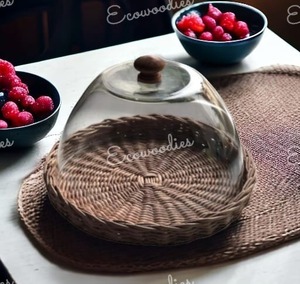 Bandeja de servicio de mimbre de ratán para fiesta de cumpleaños, Soporte redondo de tamaño personalizado para pasteles de fiesta, fiestas, Hotel, decoración redonda para el hogar - Product Image 3