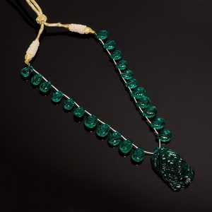 มงกุฎที่ระลึกสีเขียวหายากมรกตลูกปัดแกะสลักเครื่องประดับหรูหราสัมผัสรายละเอียดช่างฝีมือหรูหราสง่างามเสน่ห์มรดกประกาย - Product Image 1