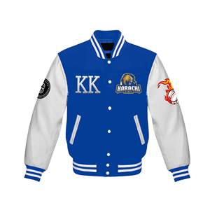 Veste d'hiver en laine de baseball de style streetwear, vente en gros, chaude, avec broderie, taille plus, respirante - Product Image 1