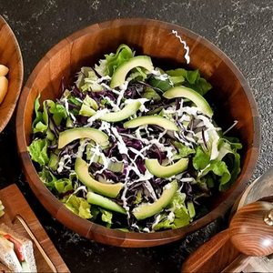 Classic Acacia Wood Serving <b>Bowl</b> Eco-Friendly <b>Disposable</b> <b>Bowl</b> Set American Style Business Gift Home Serving Salad Home Use - Product Image 1